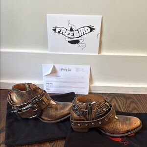 Freebird Brown Leather Ankle Boots